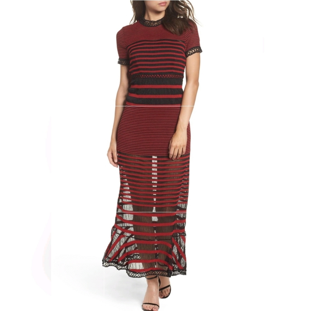 Foxiedox x Anthropologie Cassius Striped Maxi Dress Size M run…